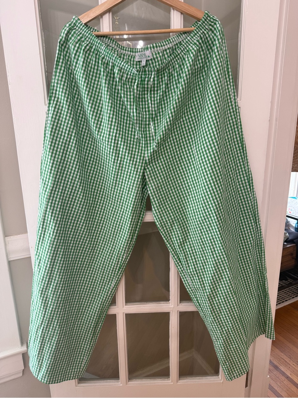 Green Gingham Shamrock Pajama Pants